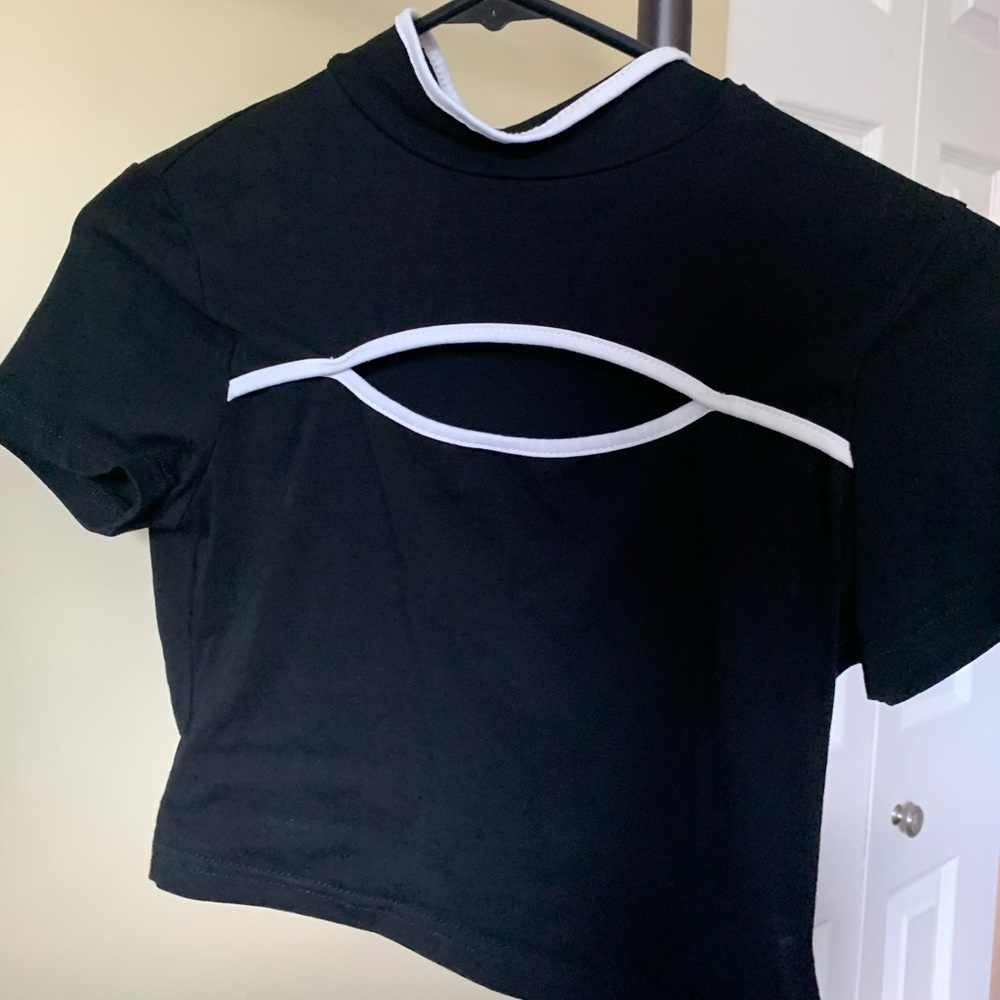 Black Cutout Crop Top